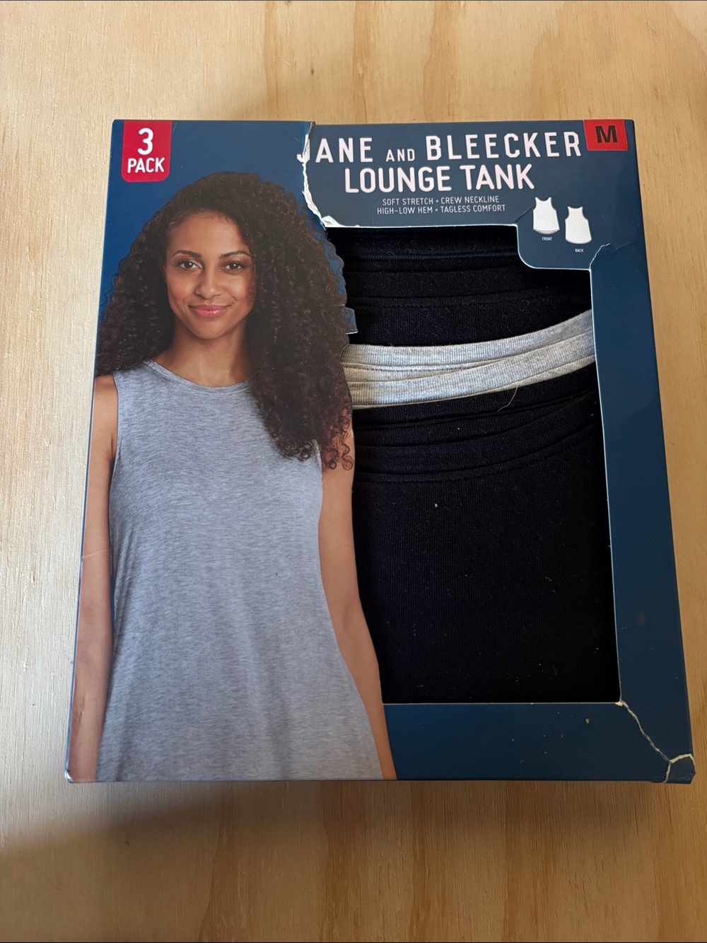 Jane and Bleecker Tank Top 3-Pack - Black & Light Heather Gray